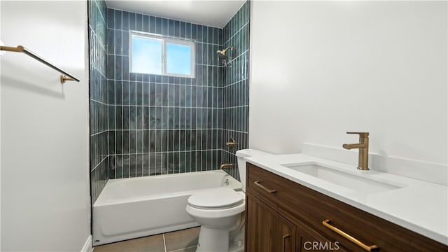 3659 W 110th St, Inglewood, CA 90303 - full bathroom featuring vanity, shower / bathtub combination, and tile patterned flooring