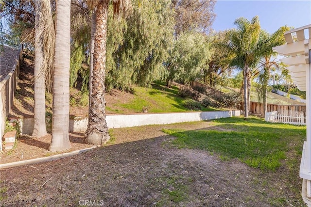 view of yard with fence