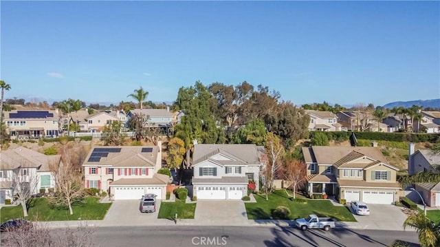 drone / aerial view with a residential view