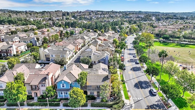 aerial view with a residential view