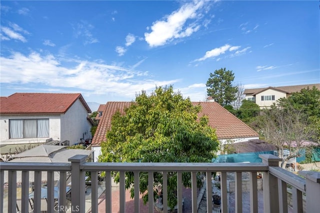 balcony with a residential view