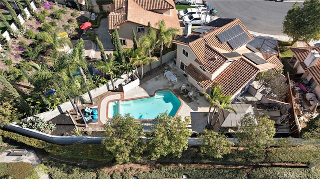 aerial view featuring a residential view