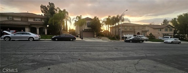 view of street with street lighting and a residential view