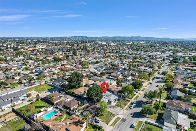 bird's eye view with a residential view