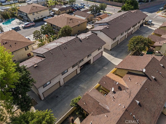 bird's eye view with a residential view