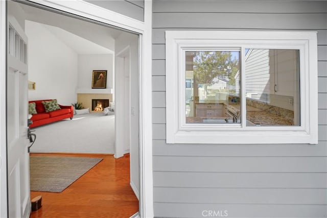 interior space with wood finished floors