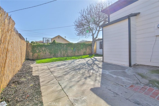 view of patio with a fenced backyard