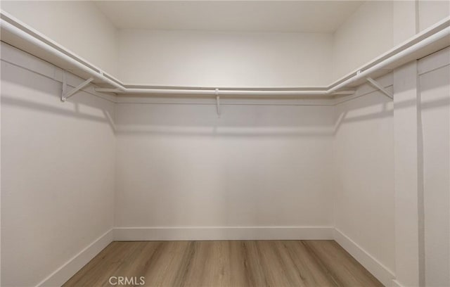 spacious closet with wood finished floors