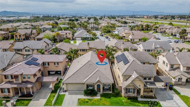 bird's eye view with a residential view