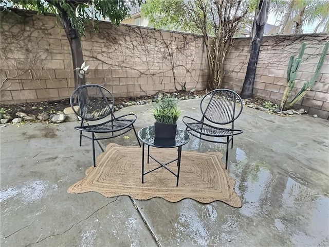 view of patio with a fenced backyard