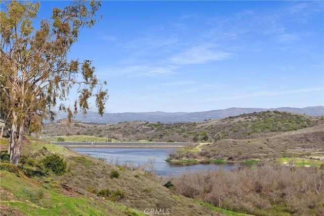 property view of water featuring a mountain view