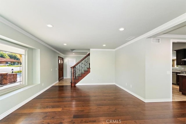 5605 Via, San Jacinto, Riverside, CA 92506 - interior space with wood finished floors, recessed lighting, visible vents, and stairs