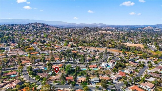 5605 Via, San Jacinto, Riverside, CA 92506 - birds eye view of property featuring a mountain view and a residential view