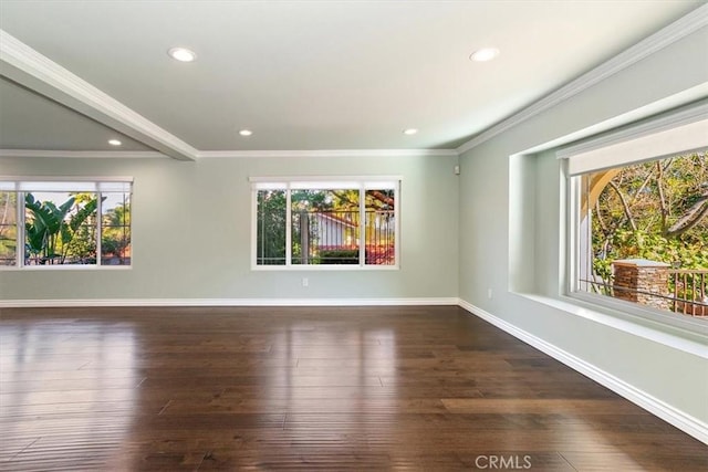 5605 Via, San Jacinto, Riverside, CA 92506 - unfurnished room featuring recessed lighting, plenty of natural light, and hardwood / wood-style flooring