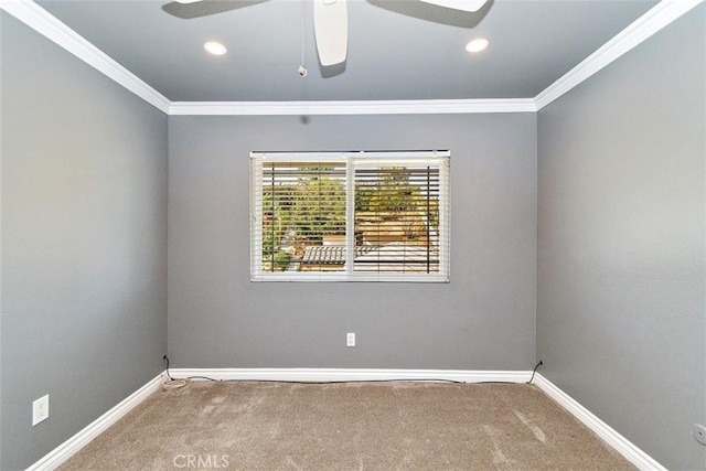 5605 Via, San Jacinto, Riverside, CA 92506 - unfurnished room with ornamental molding, baseboards, and carpet