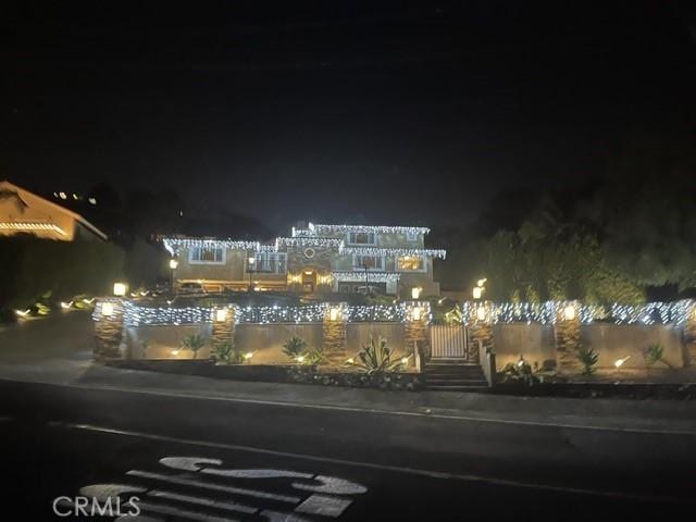 view of property at night