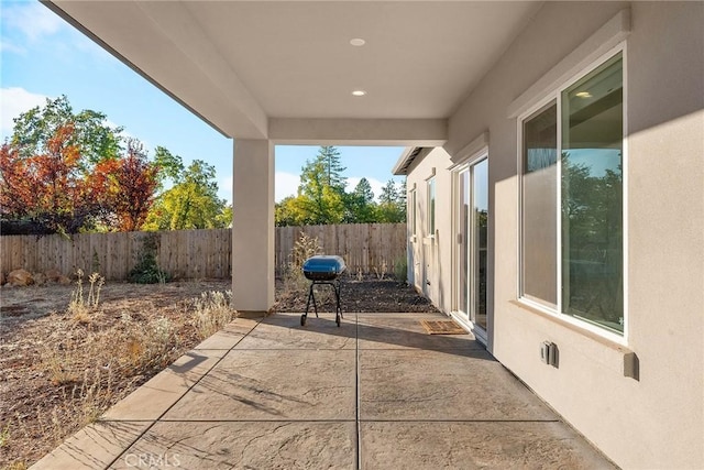 view of patio with a fenced backyard