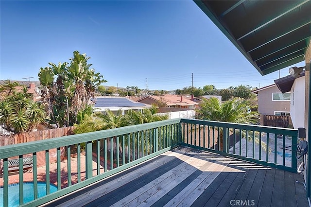 deck featuring a fenced backyard