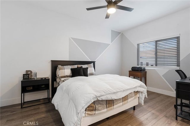 14201 Ross Ct, Rancho Cucamonga, CA 91739 - bedroom with wood finished floors and ceiling fan