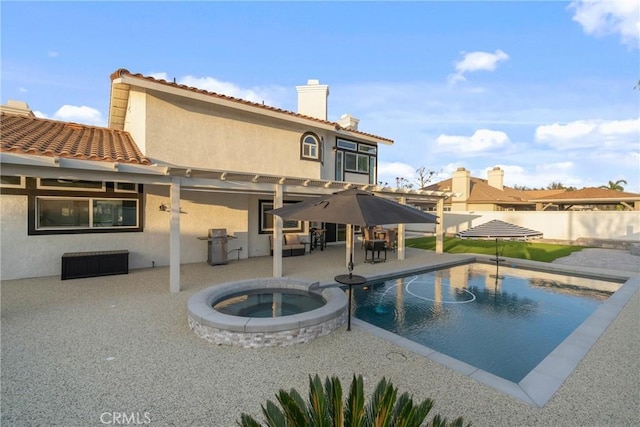 14201 Ross Ct, Rancho Cucamonga, CA 91739 - view of pool featuring a patio area, a pool with connected hot tub, and a grill