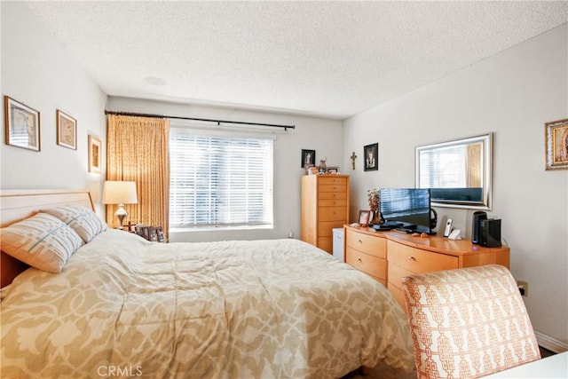 bedroom with a textured ceiling