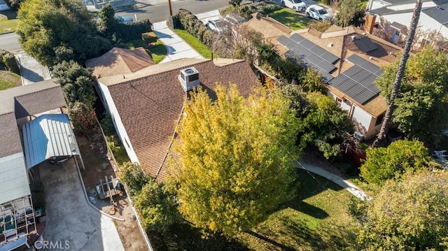 aerial view with a residential view