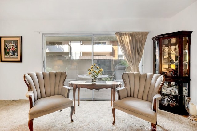 sitting room with carpet