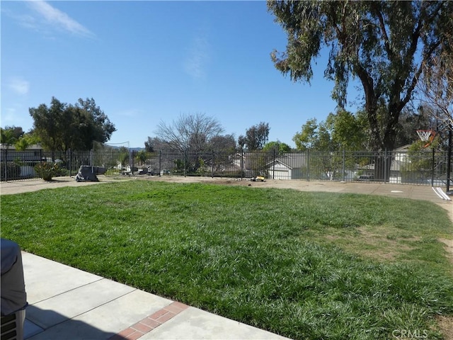 view of yard with fence