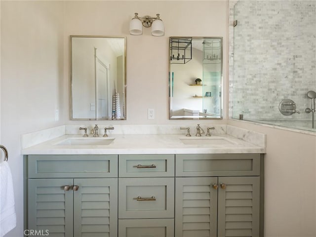 full bath featuring double vanity and a sink