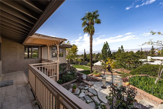 balcony with a patio