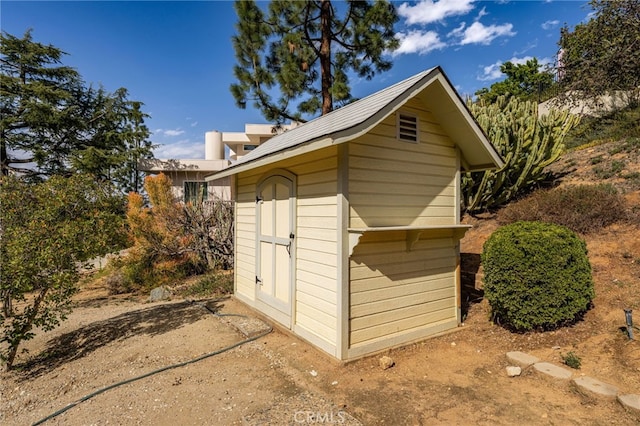 view of shed