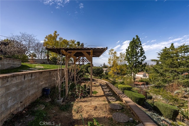 view of yard with fence