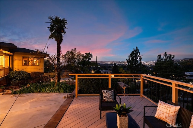 view of deck at dusk