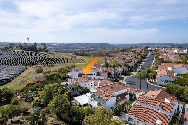 drone / aerial view with a residential view