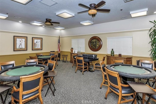 40292 Corte Delfin, Murrieta, CA 92562 - game room featuring visible vents, a ceiling fan, and carpet