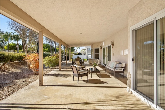 view of patio with an outdoor living space