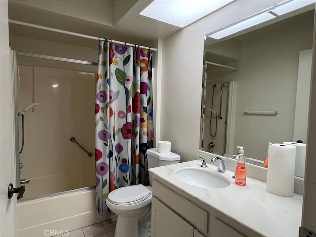 4018 Calle Sonora Este Unit C, Laguna Woods, CA 92637 - bathroom with tile patterned flooring, shower / bath combo, toilet, and vanity