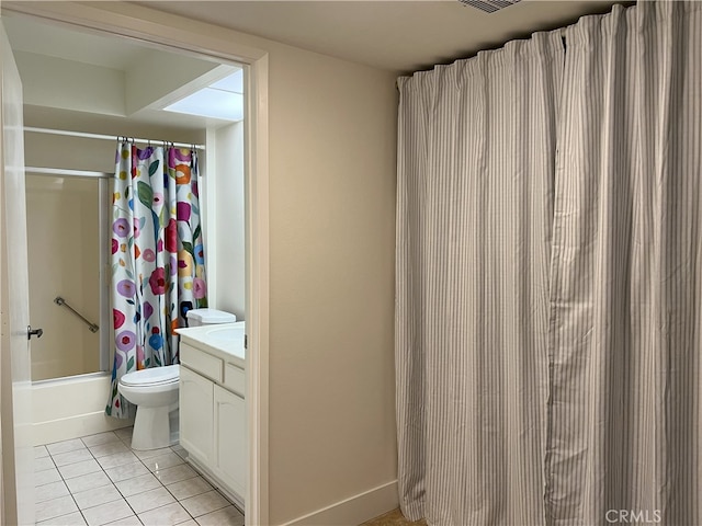 4018 Calle Sonora Este Unit C, Laguna Woods, CA 92637 - full bath with tile patterned flooring, vanity, and shower / bath combination with curtain