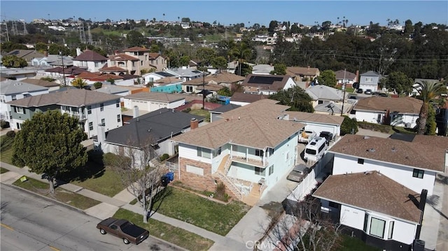 aerial view with a residential view