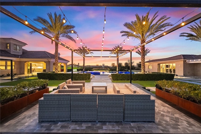 view of patio with an outdoor living space