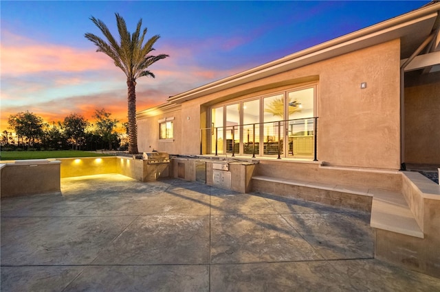 view of patio / terrace featuring exterior kitchen and area for grilling