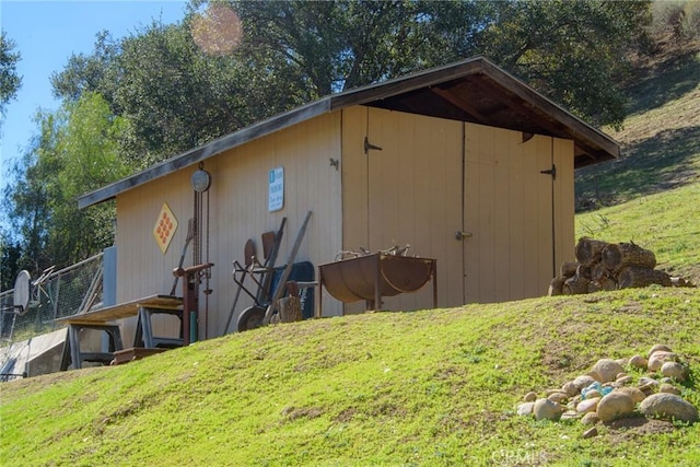 view of shed