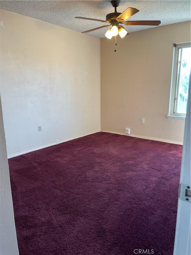 3570 Gettysburg Dr, Riverside, CA 92503 - unfurnished room with carpet floors, baseboards, a ceiling fan, and a textured ceiling