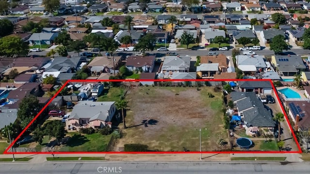 aerial view with a residential view