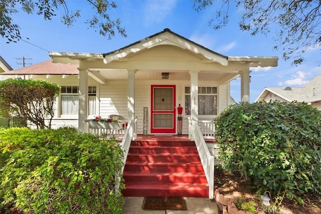 bungalow-style home featuring covered porch