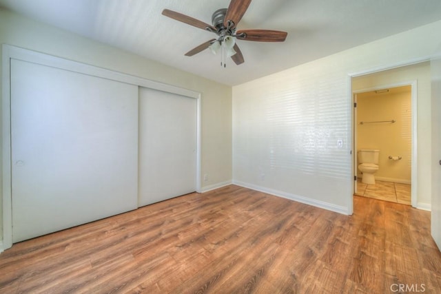 8371 Hawthorne St, Rancho Cucamonga, CA 91701 - unfurnished bedroom featuring wood finished floors, a closet, and ceiling fan