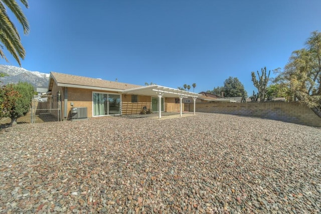 8371 Hawthorne St, Rancho Cucamonga, CA 91701 - back of property featuring a patio area, a fenced backyard, stucco siding, and a mountain view