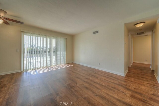 8371 Hawthorne St, Rancho Cucamonga, CA 91701 - empty room with ceiling fan and wood finished floors