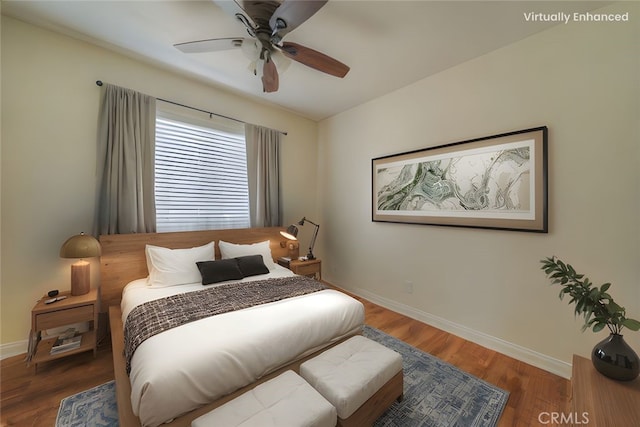8371 Hawthorne St, Rancho Cucamonga, CA 91701 - bedroom featuring wood finished floors and ceiling fan