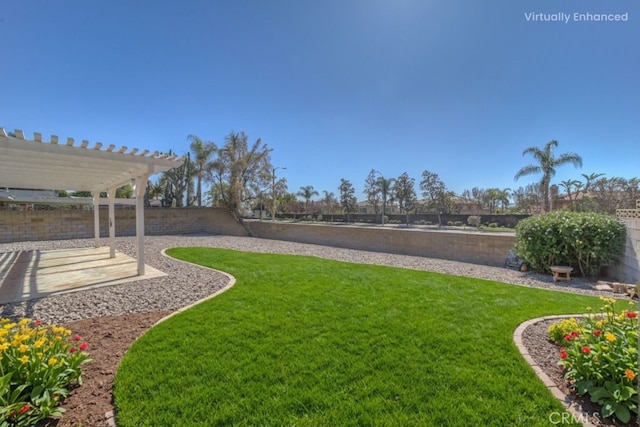 8371 Hawthorne St, Rancho Cucamonga, CA 91701 - fenced backyard featuring a pergola and a patio